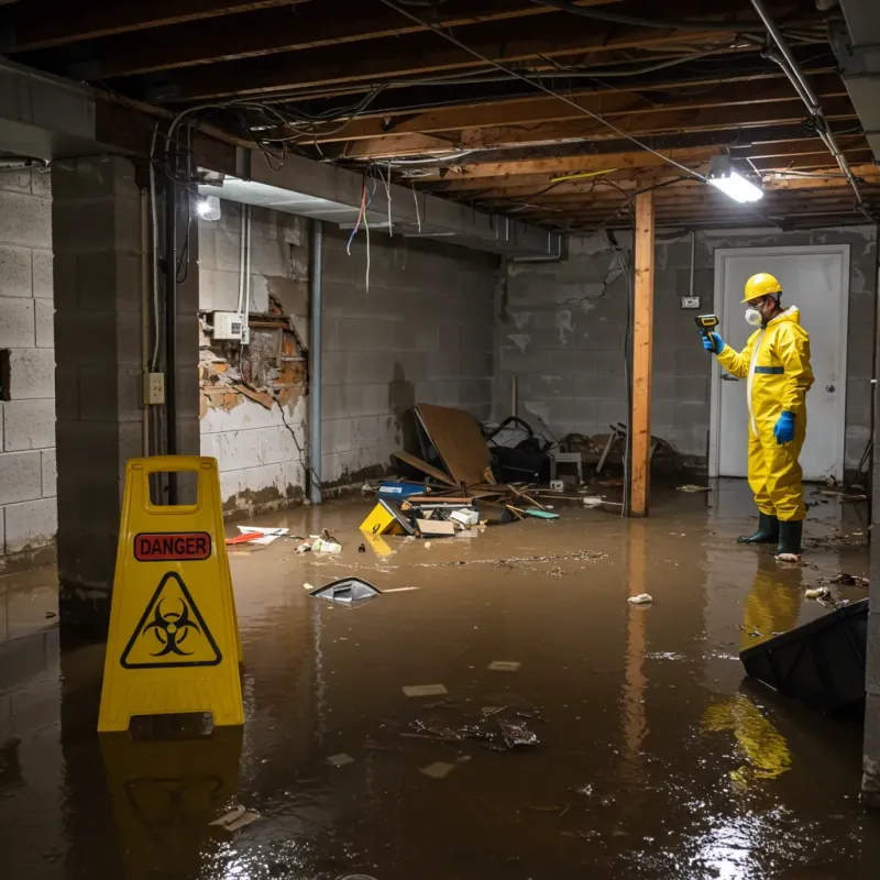 Flooded Basement Electrical Hazard in Hazelwood, MO Property