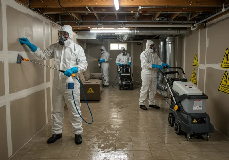 Basement Moisture Removal and Structural Drying process in Hazelwood, MO